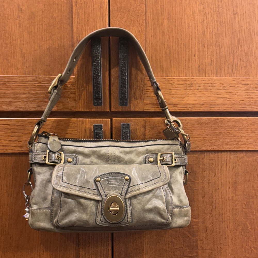 Vintage Coach green Leather Shoulder Bag
